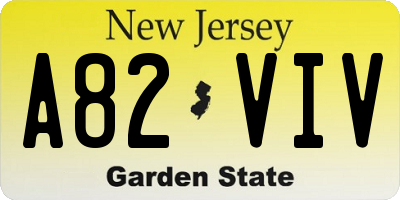 NJ license plate A82VIV