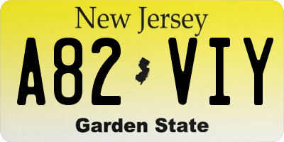 NJ license plate A82VIY