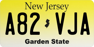 NJ license plate A82VJA