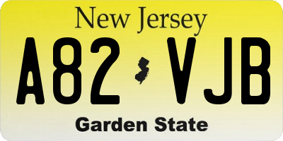 NJ license plate A82VJB