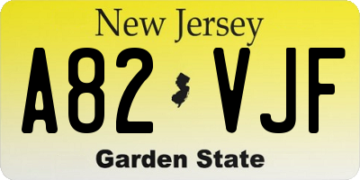 NJ license plate A82VJF