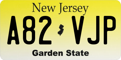 NJ license plate A82VJP