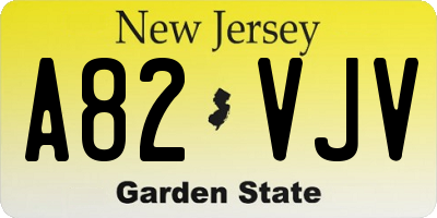 NJ license plate A82VJV