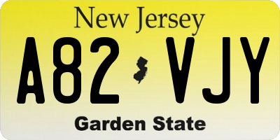 NJ license plate A82VJY