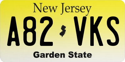 NJ license plate A82VKS