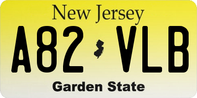 NJ license plate A82VLB