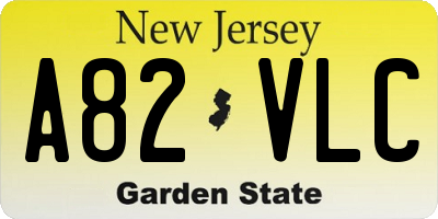 NJ license plate A82VLC