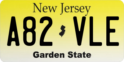 NJ license plate A82VLE