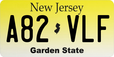 NJ license plate A82VLF