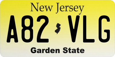 NJ license plate A82VLG