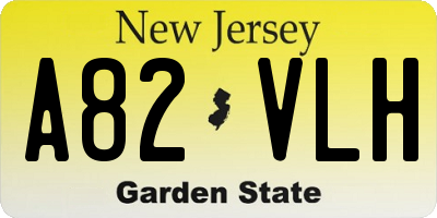 NJ license plate A82VLH