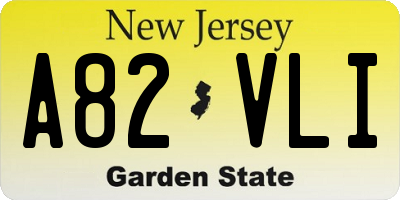 NJ license plate A82VLI
