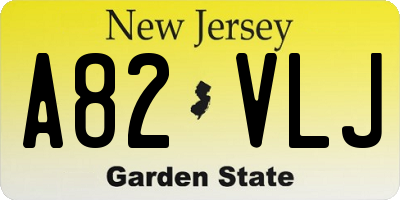 NJ license plate A82VLJ
