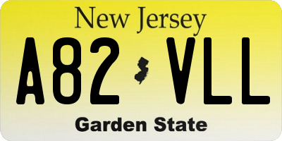 NJ license plate A82VLL