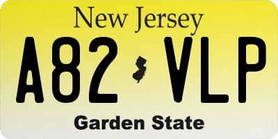 NJ license plate A82VLP