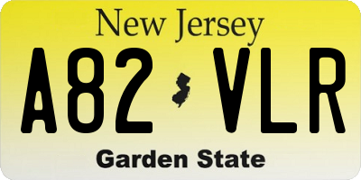 NJ license plate A82VLR