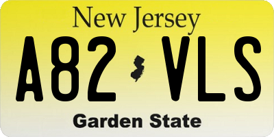 NJ license plate A82VLS