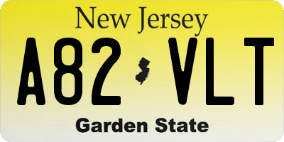 NJ license plate A82VLT