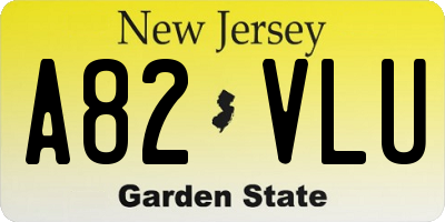 NJ license plate A82VLU