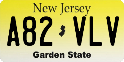 NJ license plate A82VLV