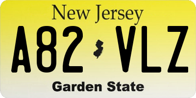 NJ license plate A82VLZ