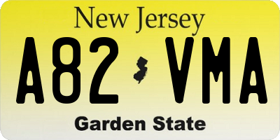 NJ license plate A82VMA