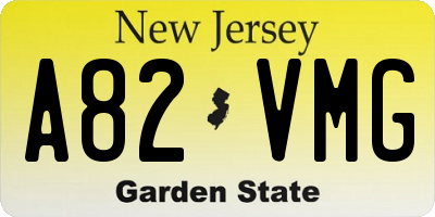 NJ license plate A82VMG