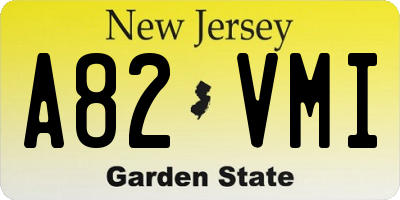 NJ license plate A82VMI