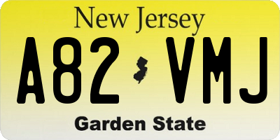 NJ license plate A82VMJ