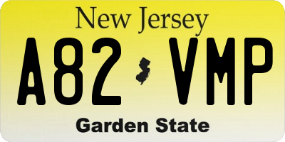 NJ license plate A82VMP