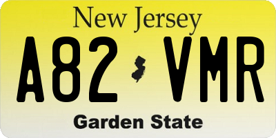 NJ license plate A82VMR