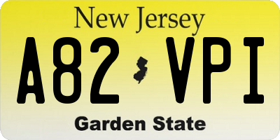 NJ license plate A82VPI