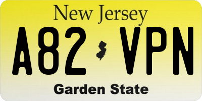 NJ license plate A82VPN