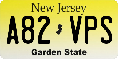 NJ license plate A82VPS