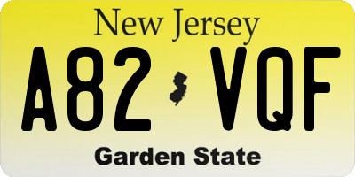 NJ license plate A82VQF