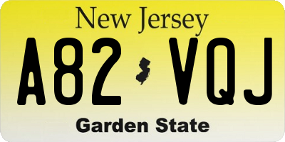 NJ license plate A82VQJ