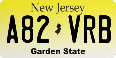NJ license plate A82VRB