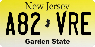 NJ license plate A82VRE