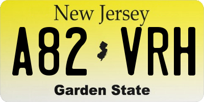 NJ license plate A82VRH