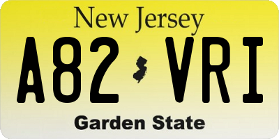 NJ license plate A82VRI