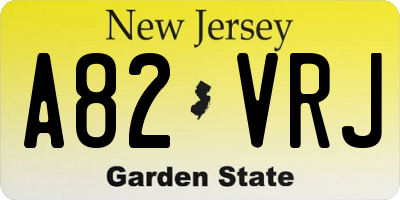 NJ license plate A82VRJ