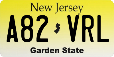 NJ license plate A82VRL