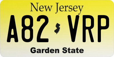 NJ license plate A82VRP