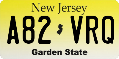 NJ license plate A82VRQ