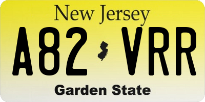 NJ license plate A82VRR