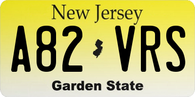 NJ license plate A82VRS