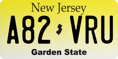 NJ license plate A82VRU