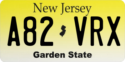 NJ license plate A82VRX