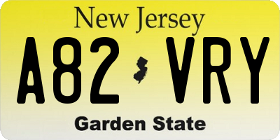 NJ license plate A82VRY