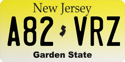 NJ license plate A82VRZ